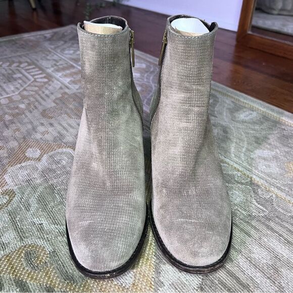 Aquatalia Tish Taupe Suede Leather Boots - Picture 4 of 9